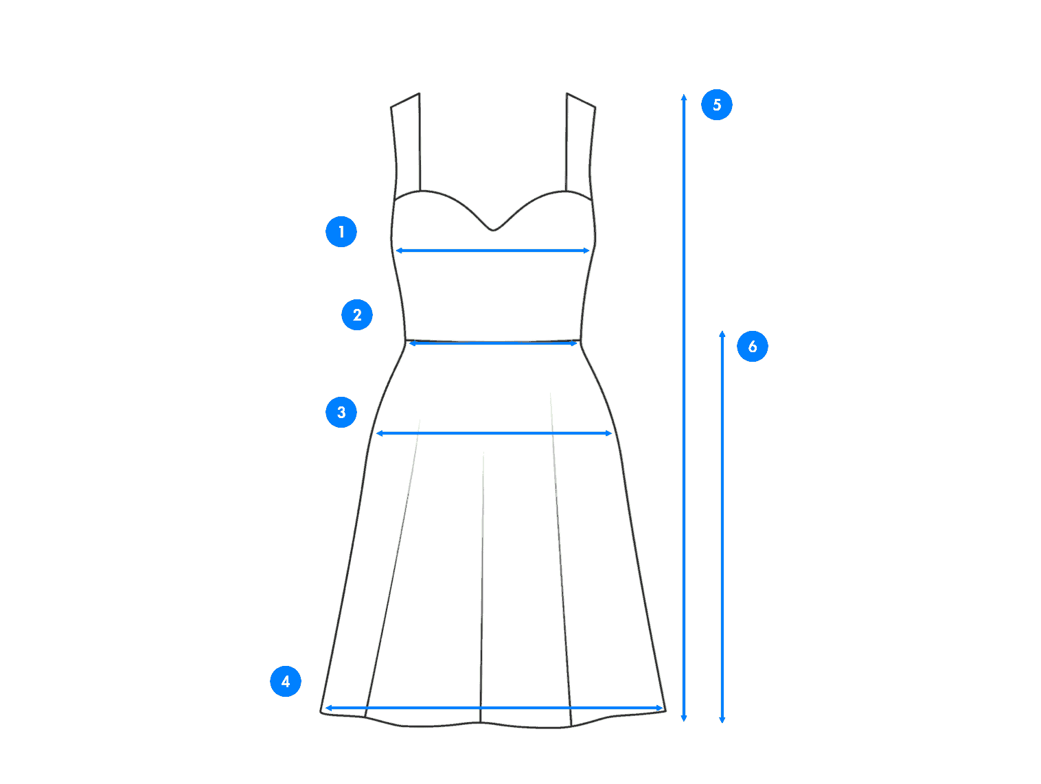 Garment measuring diagram